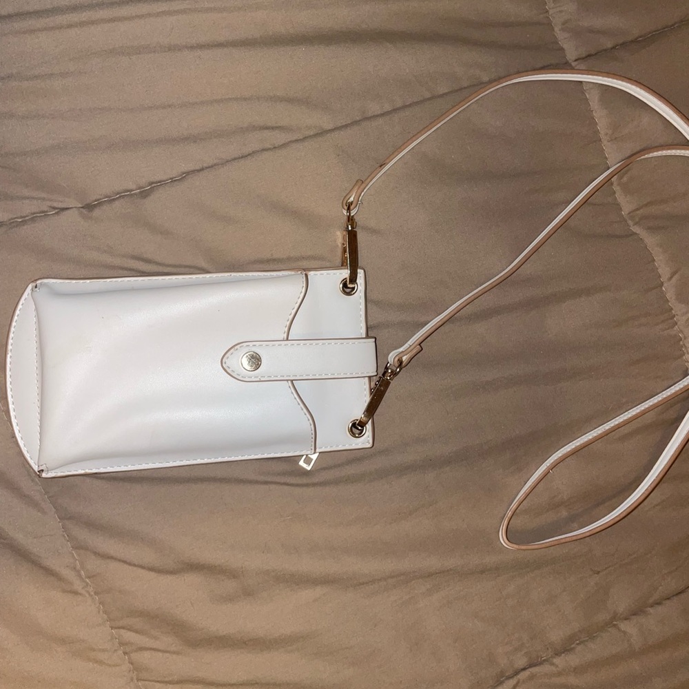 Brown and white wallet purse